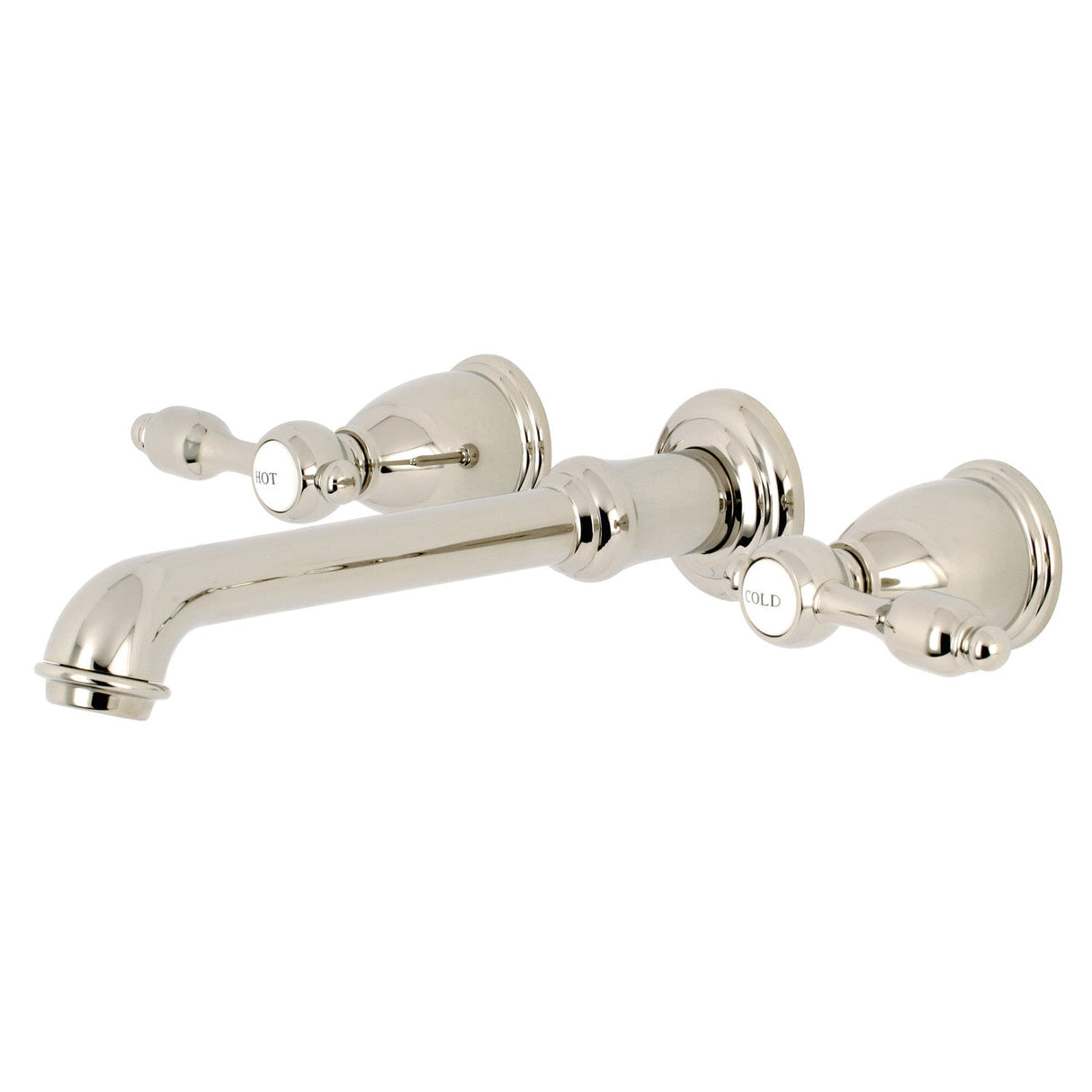 Tudor KS7126TAL Two-Handle 3-Hole Wall Mount Bathroom Faucet, Polished Nickel