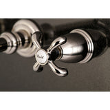 French Country KS7126TX Two-Handle 3-Hole Wall Mount Bathroom Faucet, Polished Nickel