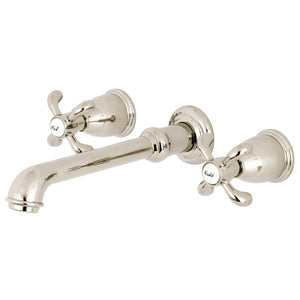 French Country KS7126TX Two-Handle 3-Hole Wall Mount Bathroom Faucet, Polished Nickel