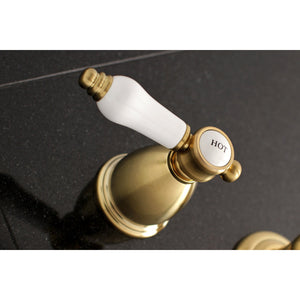 Bel-Air KS7127BPL Two-Handle 3-Hole Wall Mount Bathroom Faucet, Brushed Brass