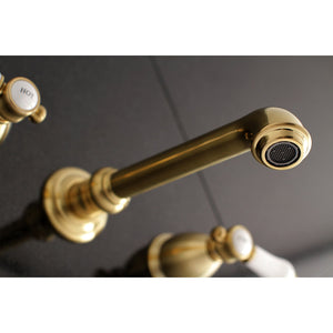 Bel-Air KS7127BPL Two-Handle 3-Hole Wall Mount Bathroom Faucet, Brushed Brass