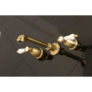 Bel-Air KS7127BPL Two-Handle 3-Hole Wall Mount Bathroom Faucet, Brushed Brass