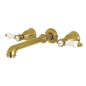Bel-Air KS7127BPL Two-Handle 3-Hole Wall Mount Bathroom Faucet, Brushed Brass