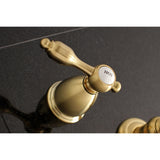 Tudor KS7127TAL Two-Handle 3-Hole Wall Mount Bathroom Faucet, Brushed Brass