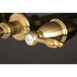 Tudor KS7127TAL Two-Handle 3-Hole Wall Mount Bathroom Faucet, Brushed Brass