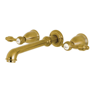 Tudor KS7127TAL Two-Handle 3-Hole Wall Mount Bathroom Faucet, Brushed Brass