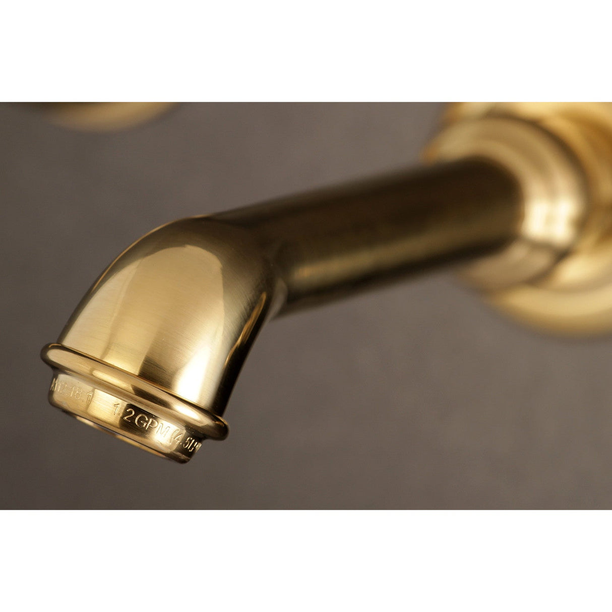 French Country KS7127TX Two-Handle 3-Hole Wall Mount Bathroom Faucet, Brushed Brass