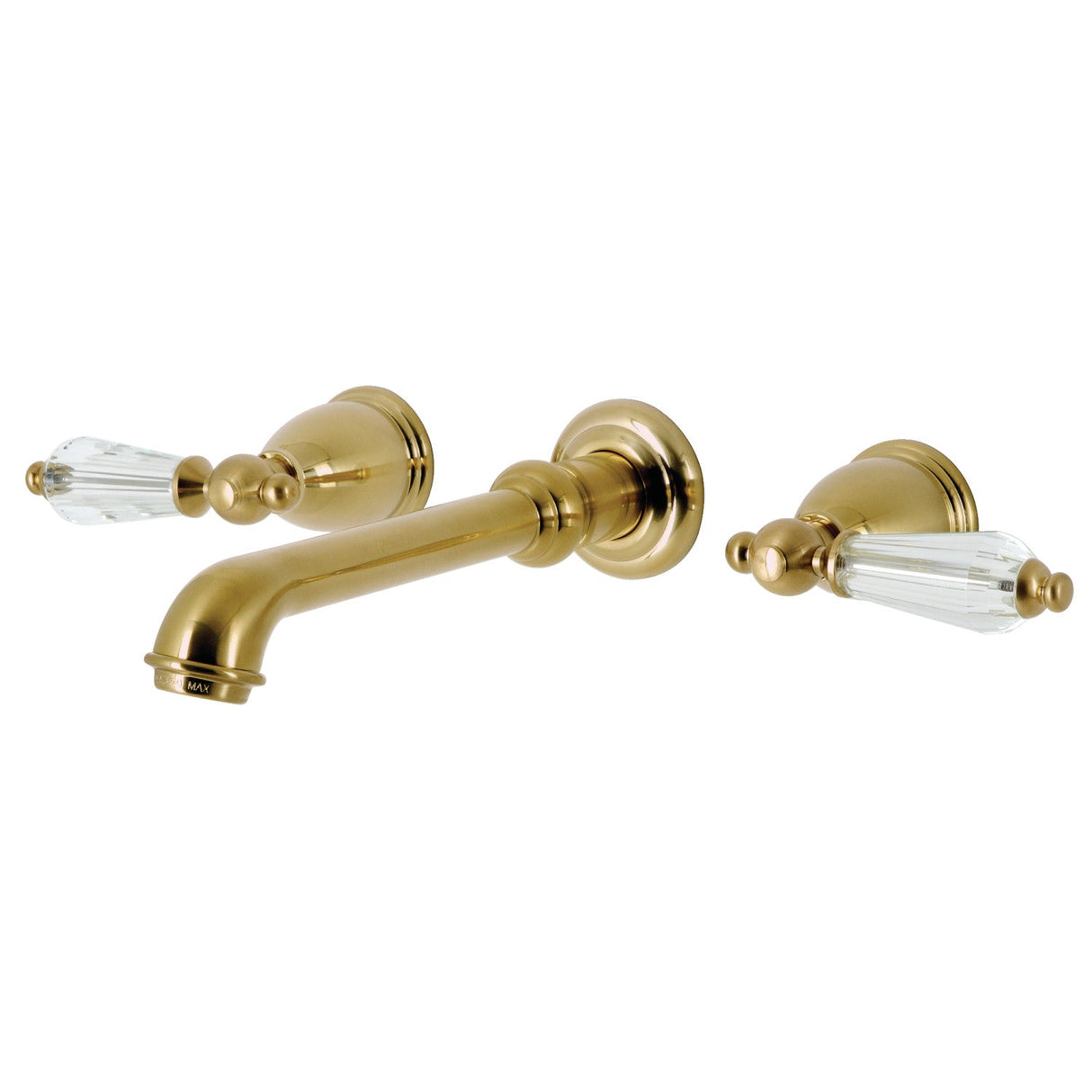 Wilshire KS7127WLL Two-Handle 3-Hole Wall Mount Bathroom Faucet, Brushed Brass
