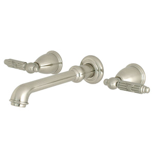 Georgian KS7128GL Two-Handle 3-Hole Wall Mount Bathroom Faucet, Brushed Nickel