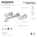 Krystal Onyx KS7128KRL Two-Handle 3-Hole Wall Mount Bathroom Faucet, Brushed Nickel