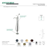 English Country KS7130ABL Single-Handle 1-Hole Freestanding Tub Faucet with Hand Shower, Matte Black