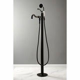 English Country KS7130ABL Single-Handle 1-Hole Freestanding Tub Faucet with Hand Shower, Matte Black