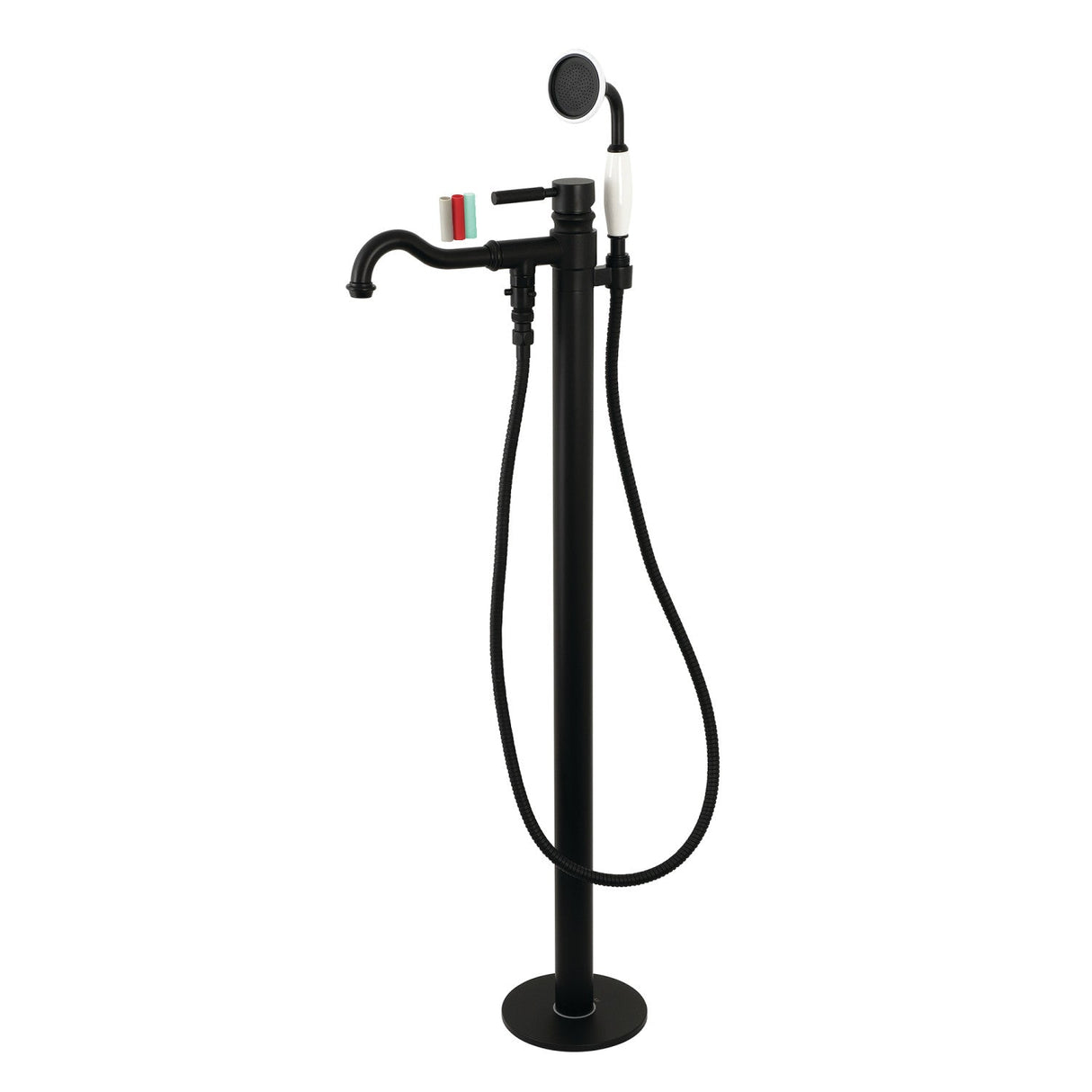 Kaiser KS7130DKL Single-Handle 1-Hole Freestanding Tub Faucet with Hand Shower, Matte Black