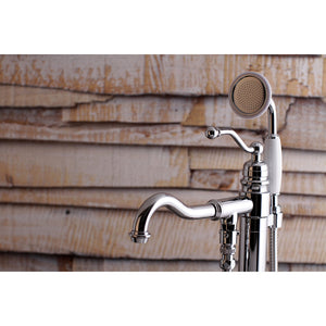 English Country KS7131ABL Single-Handle 1-Hole Freestanding Tub Faucet with Hand Shower, Polished Chrome