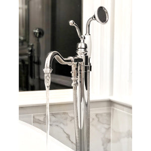 English Country KS7131ABL Single-Handle 1-Hole Freestanding Tub Faucet with Hand Shower, Polished Chrome