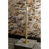 English Country KS7132ABL Single-Handle 1-Hole Freestanding Tub Faucet with Hand Shower, Polished Brass