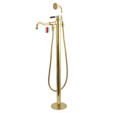 Kaiser KS7132DKL Single-Handle 1-Hole Freestanding Tub Faucet with Hand Shower, Polished Brass