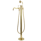 Paris KS7132DPL Single-Handle 1-Hole Freestanding Tub Faucet with Hand Shower, Polished Brass