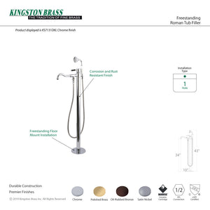 Kaiser KS7135DKL Single-Handle 1-Hole Freestanding Tub Faucet with Hand Shower, Oil Rubbed Bronze