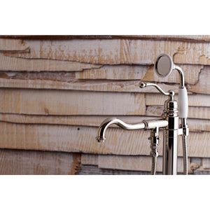 English Country KS7136ABL Single-Handle 1-Hole Freestanding Tub Faucet with Hand Shower, Polished Nickel