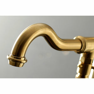 English Country KS7137ABL Single-Handle 1-Hole Freestanding Tub Faucet with Hand Shower, Brushed Brass