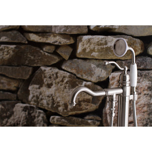 English Country KS7138ABL Single-Handle 1-Hole Freestanding Tub Faucet with Hand Shower, Brushed Nickel