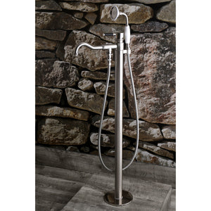 Kaiser KS7138DKL Single-Handle 1-Hole Freestanding Tub Faucet with Hand Shower, Brushed Nickel