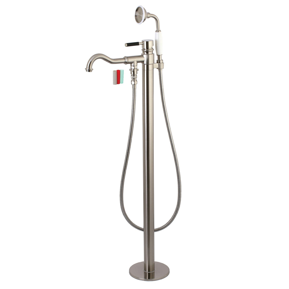 Kaiser KS7138DKL Single-Handle 1-Hole Freestanding Tub Faucet with Hand Shower, Brushed Nickel