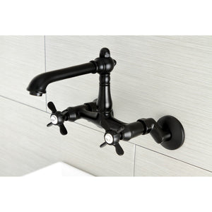 Essex KS7220BEX Two-Handle 2-Hole Wall Mount Kitchen Faucet, Matte Black