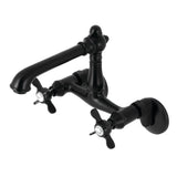 Essex KS7220BEX Two-Handle 2-Hole Wall Mount Kitchen Faucet, Matte Black