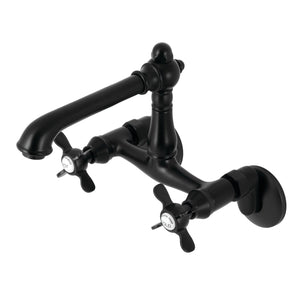 Essex KS7220BEX Two-Handle 2-Hole Wall Mount Kitchen Faucet, Matte Black