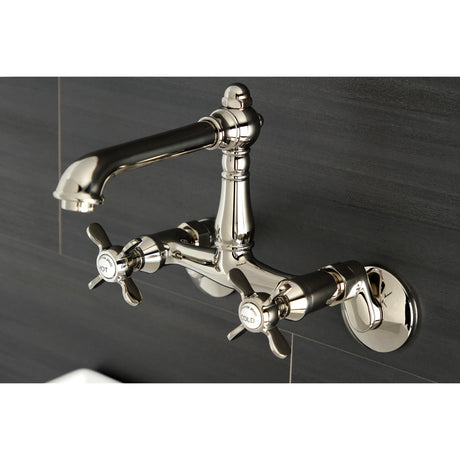 Essex KS7226BEX Two-Handle 2-Hole Wall Mount Kitchen Faucet, Polished Nickel