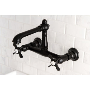 Essex KS7240BEX Two-Handle 2-Hole Wall Mount Bathroom Faucet, Matte Black