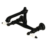 English Country KS7240PL Two-Handle 2-Hole Wall Mount Bathroom Faucet, Matte Black
