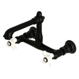 English Country KS7240PX Two-Handle 2-Hole Wall Mount Bathroom Faucet, Matte Black