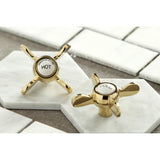 Essex KS7242BEX Two-Handle 2-Hole Wall Mount Bathroom Faucet, Polished Brass