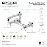 Essex KS7242BEX Two-Handle 2-Hole Wall Mount Bathroom Faucet, Polished Brass