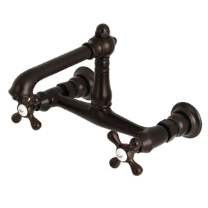 English Country KS7245AX Two-Handle 2-Hole Wall Mount Bathroom Faucet, Oil Rubbed Bronze
