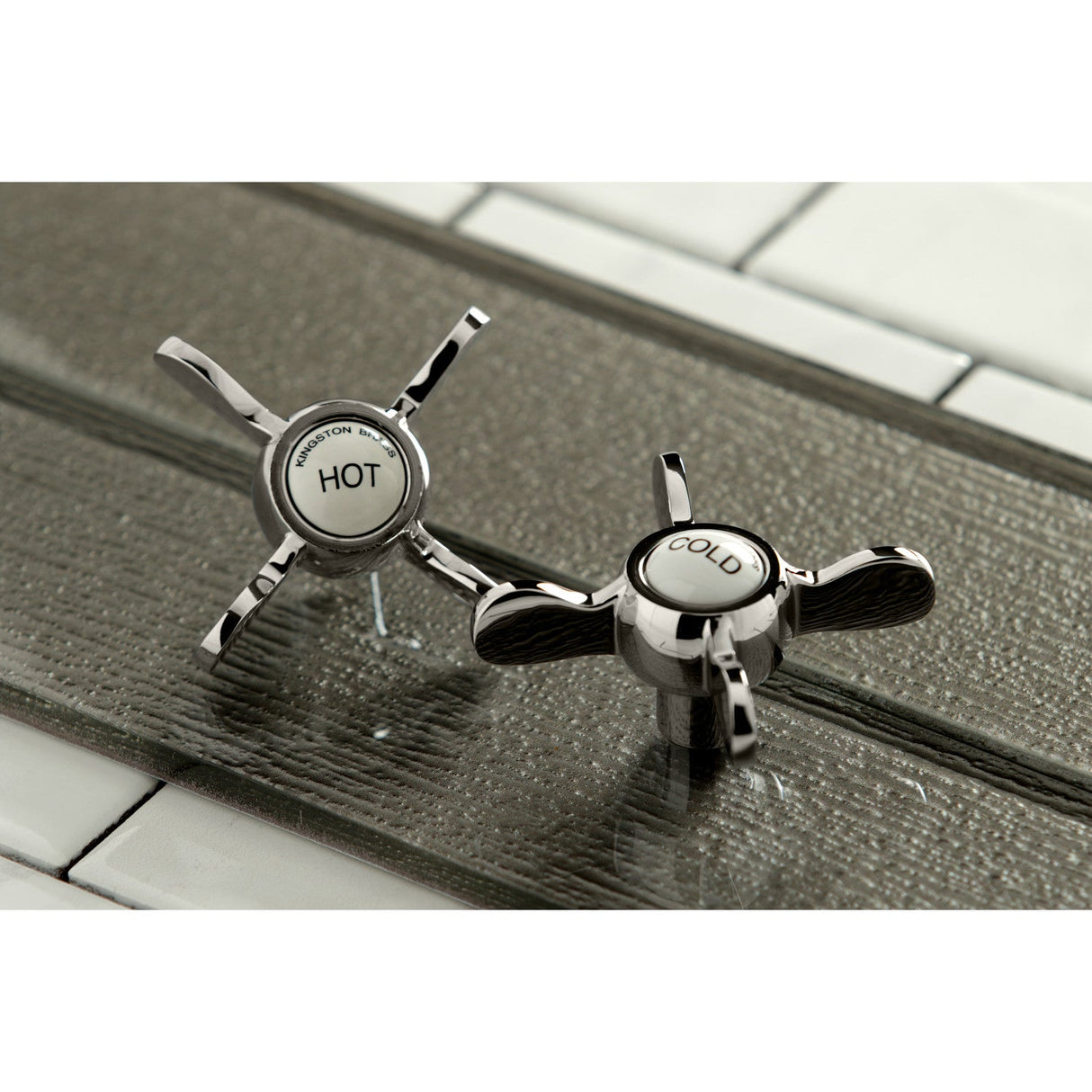 Essex KS7246BEX Two-Handle 2-Hole Wall Mount Bathroom Faucet, Polished Nickel