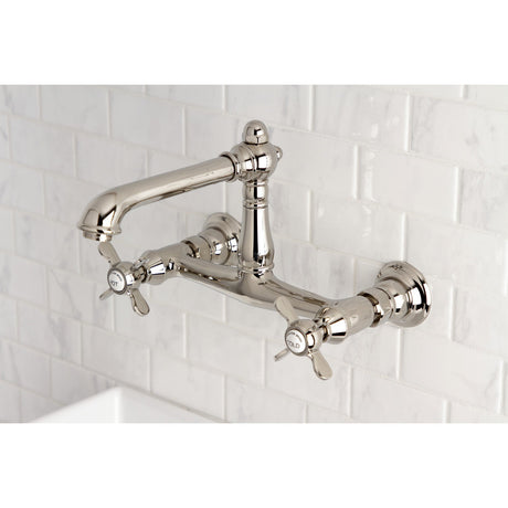Essex KS7246BEX Two-Handle 2-Hole Wall Mount Bathroom Faucet, Polished Nickel
