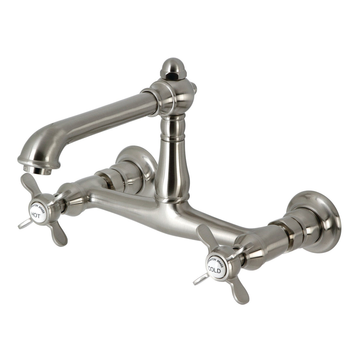 Essex KS7248BEX Two-Handle 2-Hole Wall Mount Bathroom Faucet, Brushed Nickel