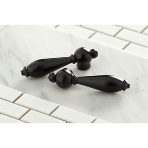 English Country KS7270ALBS Two-Handle 4-Hole Deck Mount Bridge Kitchen Faucet with Side Sprayer, Matte Black