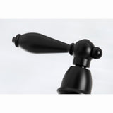 English Country KS7270ALBS Two-Handle 4-Hole Deck Mount Bridge Kitchen Faucet with Side Sprayer, Matte Black