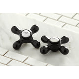 English Country KS7270AXBS Two-Handle 4-Hole Deck Mount Bridge Kitchen Faucet with Side Sprayer, Matte Black