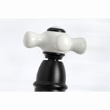 English Country KS7270PXBS Two-Handle 4-Hole Deck Mount Bridge Kitchen Faucet with Side Sprayer, Matte Black