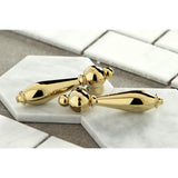 English Country KS7272ALBS Two-Handle 4-Hole Deck Mount Bridge Kitchen Faucet with Side Sprayer, Polished Brass
