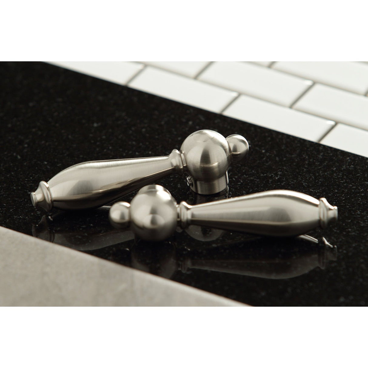 English Country KS7278ALBS Two-Handle 4-Hole Deck Mount Bridge Kitchen Faucet with Side Sprayer, Brushed Nickel