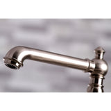 English Country KS7278ALBS Two-Handle 4-Hole Deck Mount Bridge Kitchen Faucet with Side Sprayer, Brushed Nickel