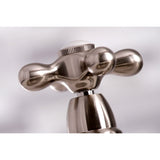 English Country KS7278AXBS Two-Handle 4-Hole Deck Mount Bridge Kitchen Faucet with Side Sprayer, Brushed Nickel