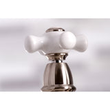 English Country KS7278PXBS Two-Handle 4-Hole Deck Mount Bridge Kitchen Faucet with Side Sprayer, Brushed Nickel